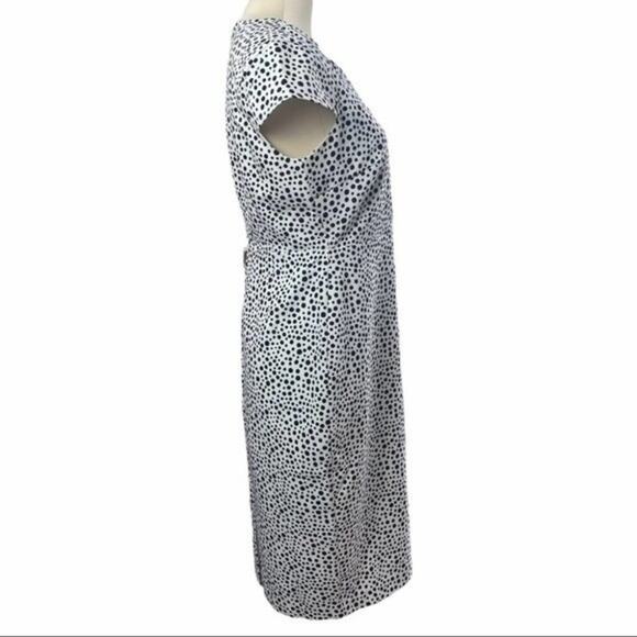 Alexia Admor Cocktail Career Dress, Black & White Polka Dots, Wedding Guest 8 - Picture 7 of 10